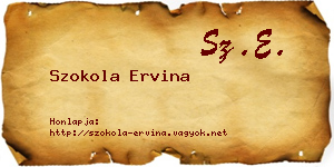 Szokola Ervina névjegykártya